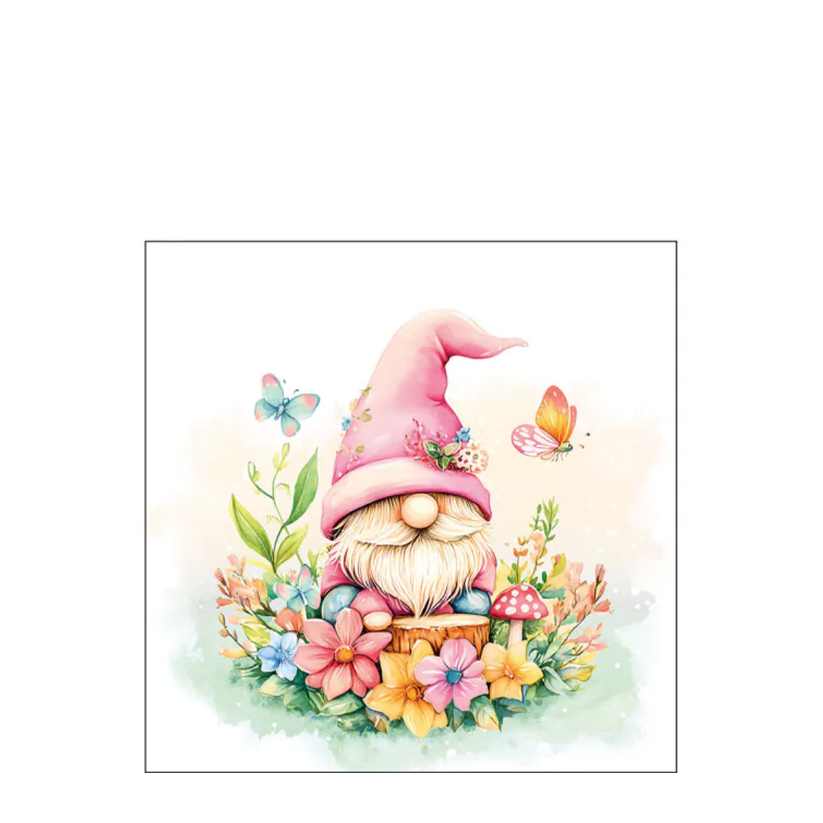 Ambiente Servietten Gartenwichtel, Gnom, 25x25cm