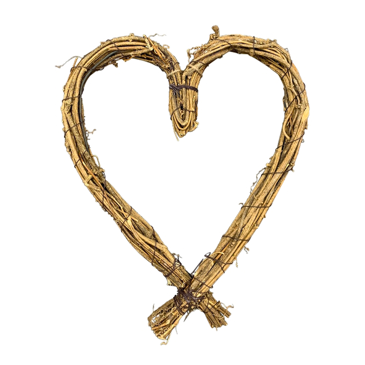 Deko Herz aus Rattan Natur, Naturherz gebunden, Bastelherz, 40cm 