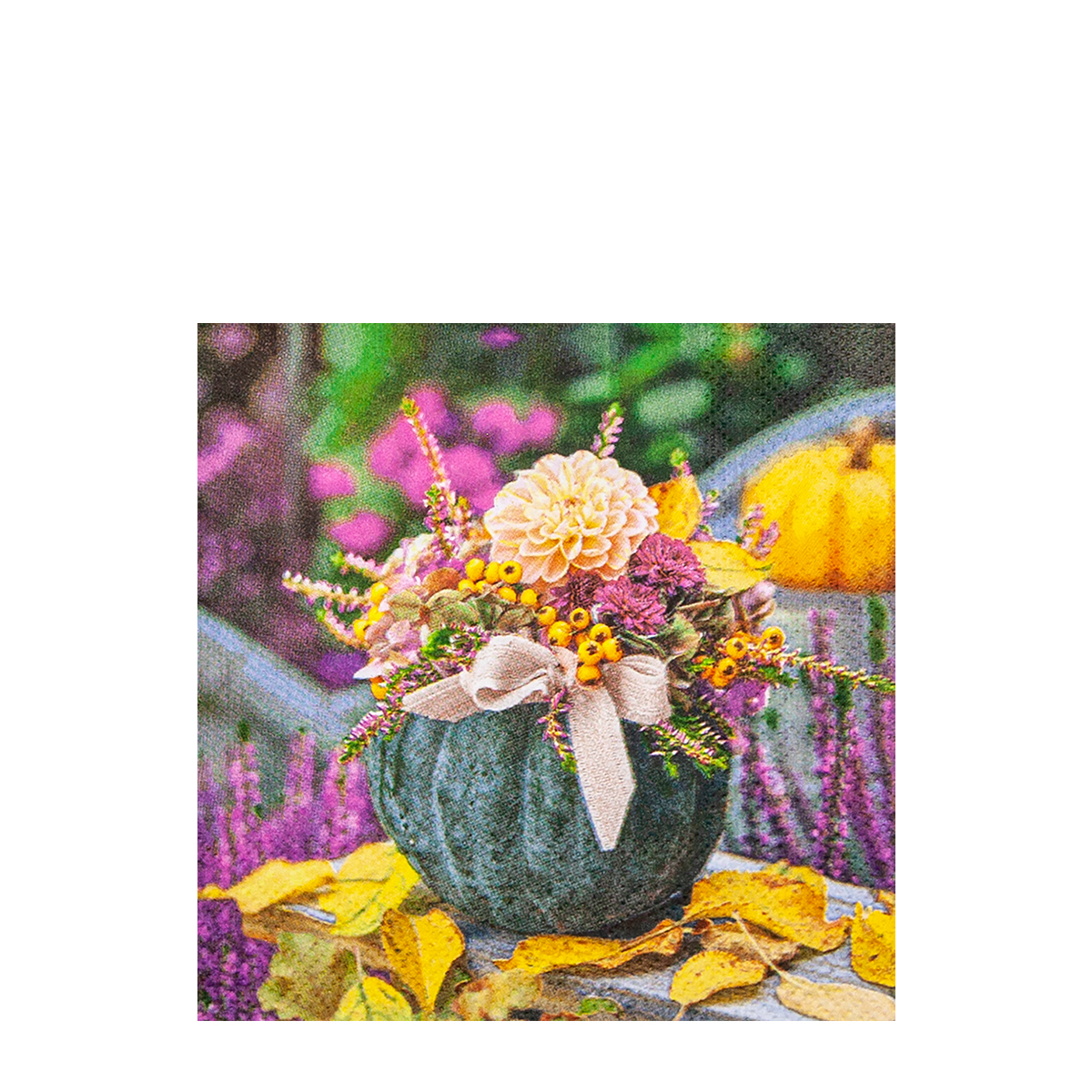 Home Fashion Papierservietten Kürbis und Blumen, Pumkin Arrangement, 25x25cm