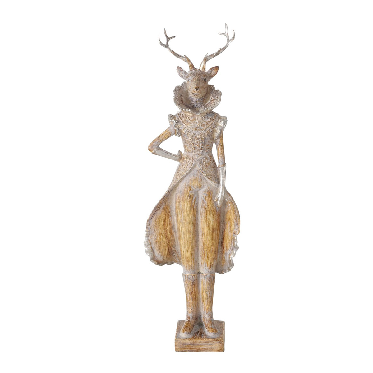 Deko Hirsch Jenno, edler Winterhirsch im Kleid, 42cm, Boltze Home Collections
