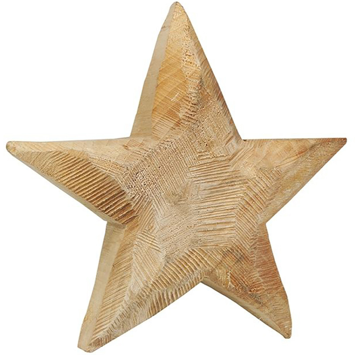 Deko Holzstern Natur, rustikaler Stern aus Pappelholz, 40cm, WMG Grünberger