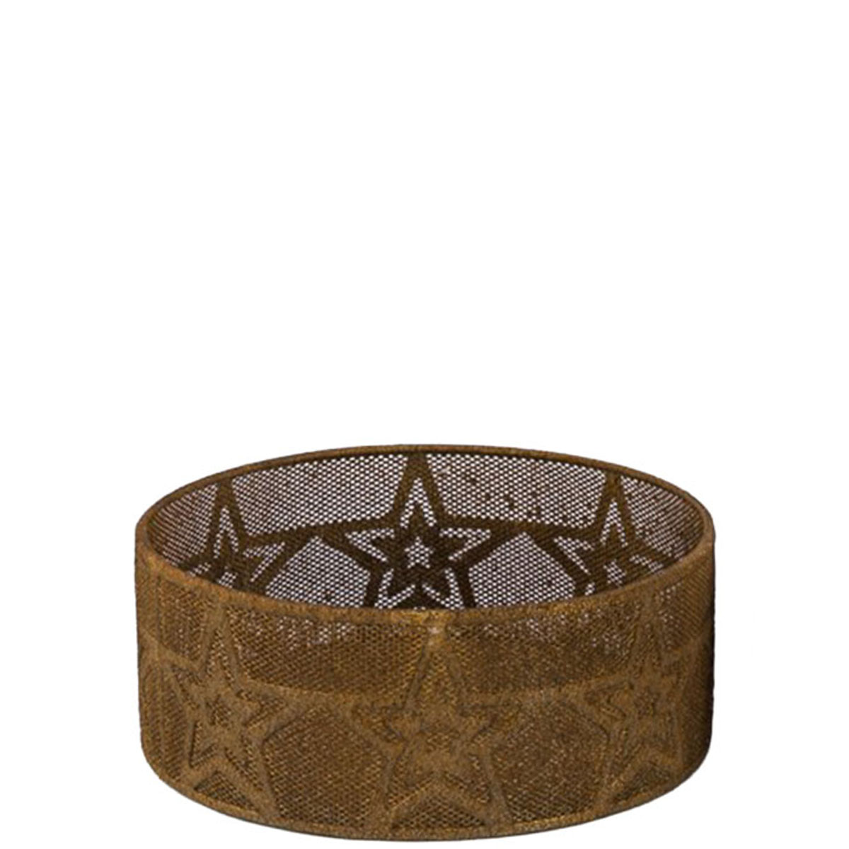 Metallschale Sterne, runder Kerzenhalter, Ø25cm