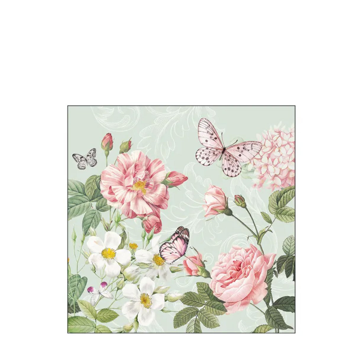 Ambiente Servietten Rosen und Schmetterlinge, 25x25cm