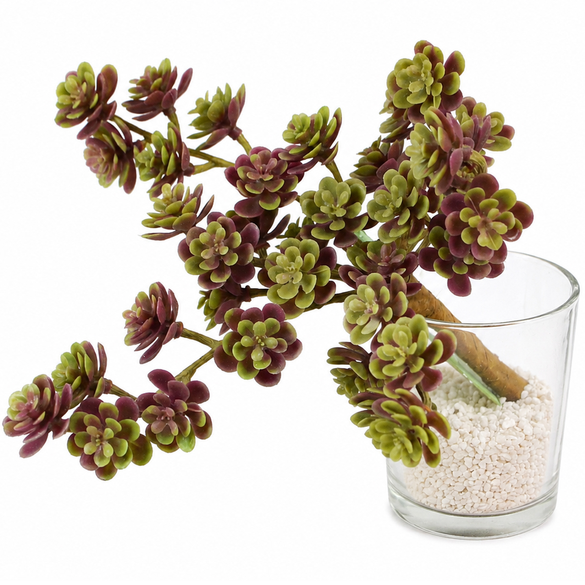 Kunstpflanze Succulente rot-grün, Sukkulentenpick wie echt, 12cm