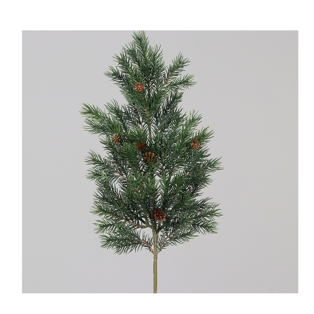 Kunstpflanze Tannenzweig, Tannenzweig mit Zapfen, 65cm, DPI