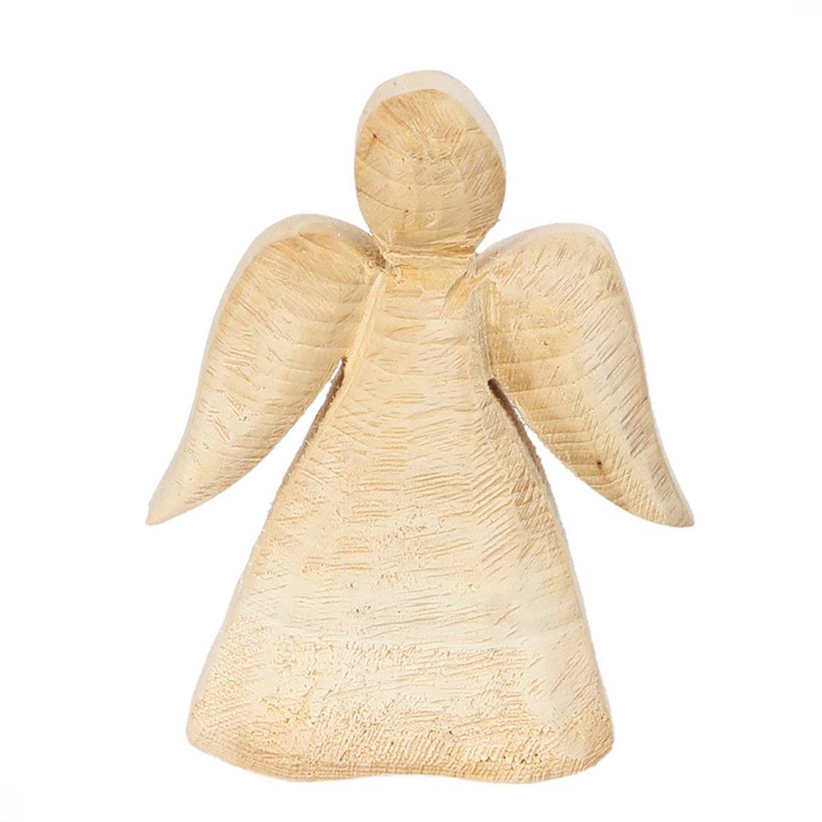 Deko Holzengel Natur, Engel aus sägerauem Pappelholz, 21cm, WMG Grünberger