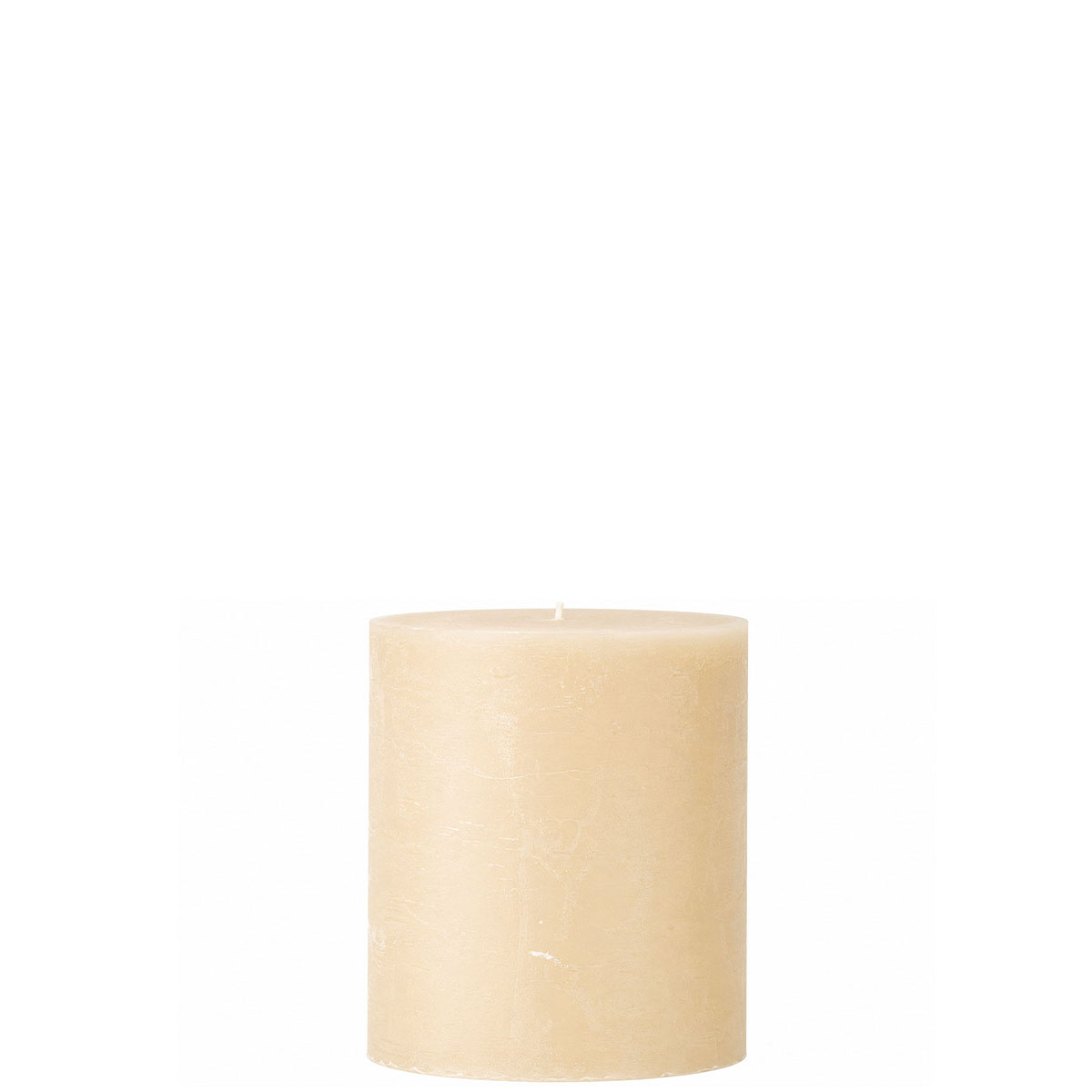 Stumpenkerze Rustic Elfenbein, Wachskerze 80mm, Ø70mm