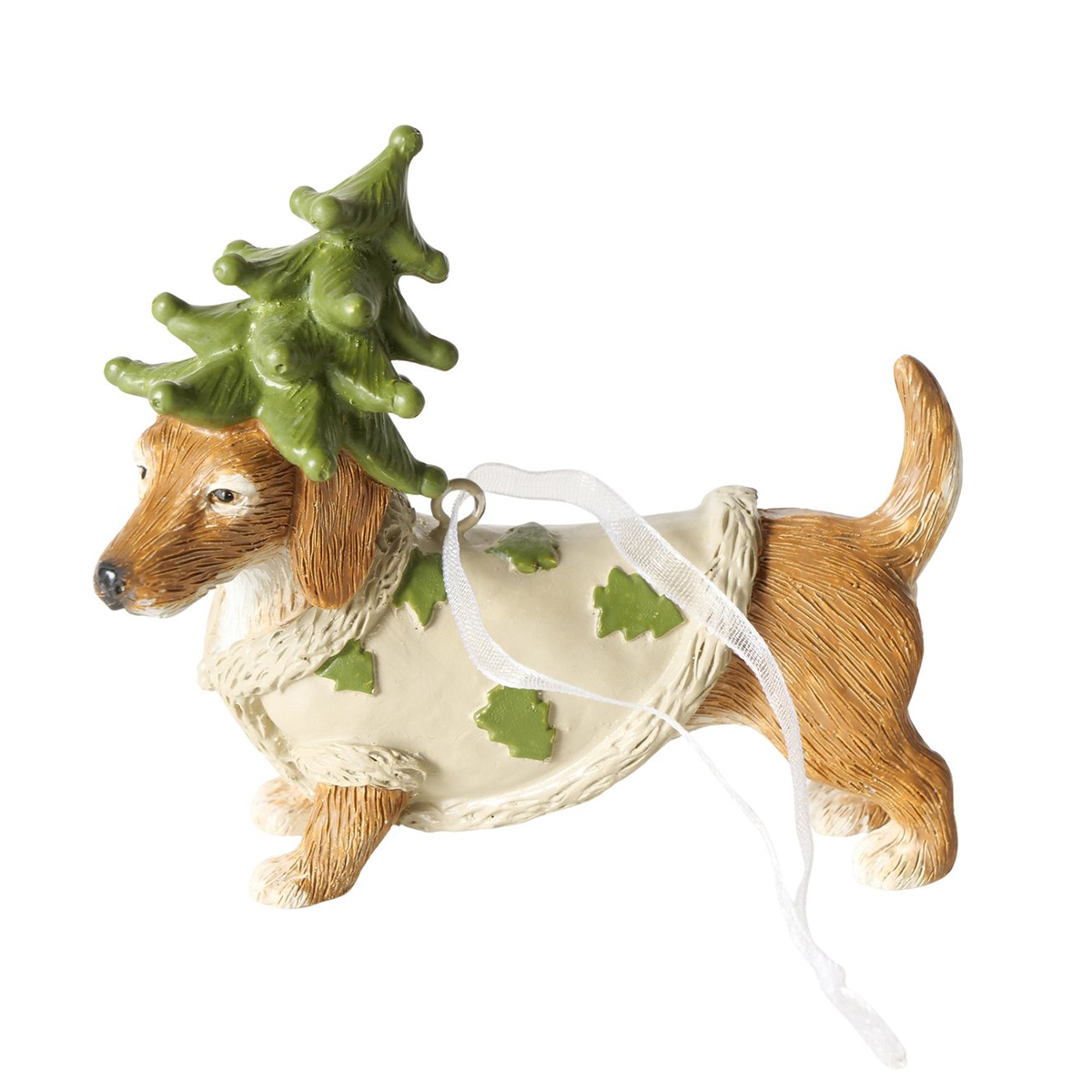 Weihnachtshänger Dackel Xander, Dackel mit Pullover und Tannenbaum-Hut, Boltze Home Collections