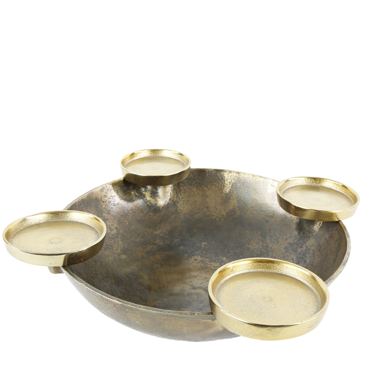 21101E_01JBP4WNQESWXHV1JRQXTJFTCTy2V80rrmbAOij Adventsschale Antik gold, Metallschale mit 4 Kerzenhalter, Schale antik gold, 37cm