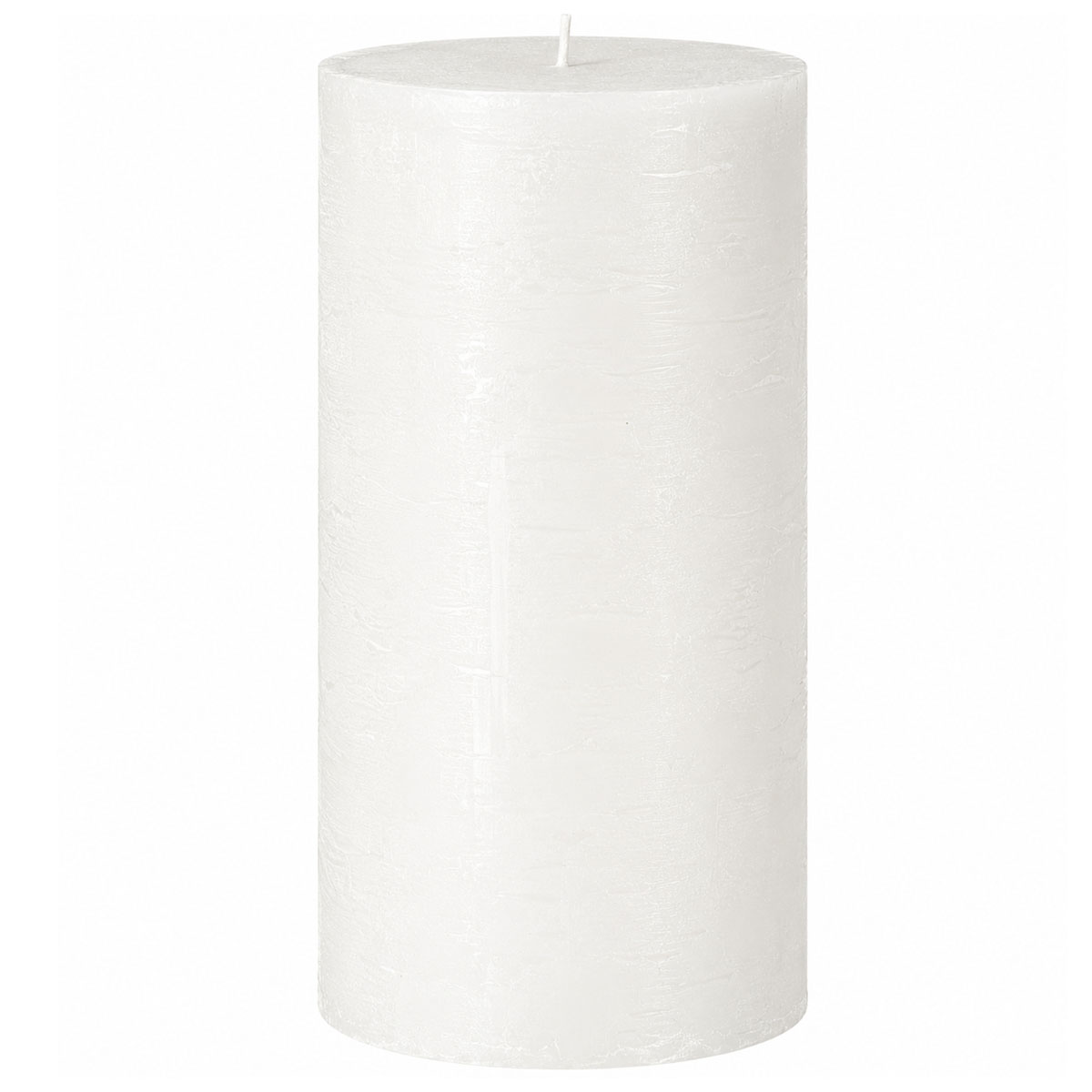 Stumpenkerze Rustic Weiss, Wachskerze 200mm, Ø100mm