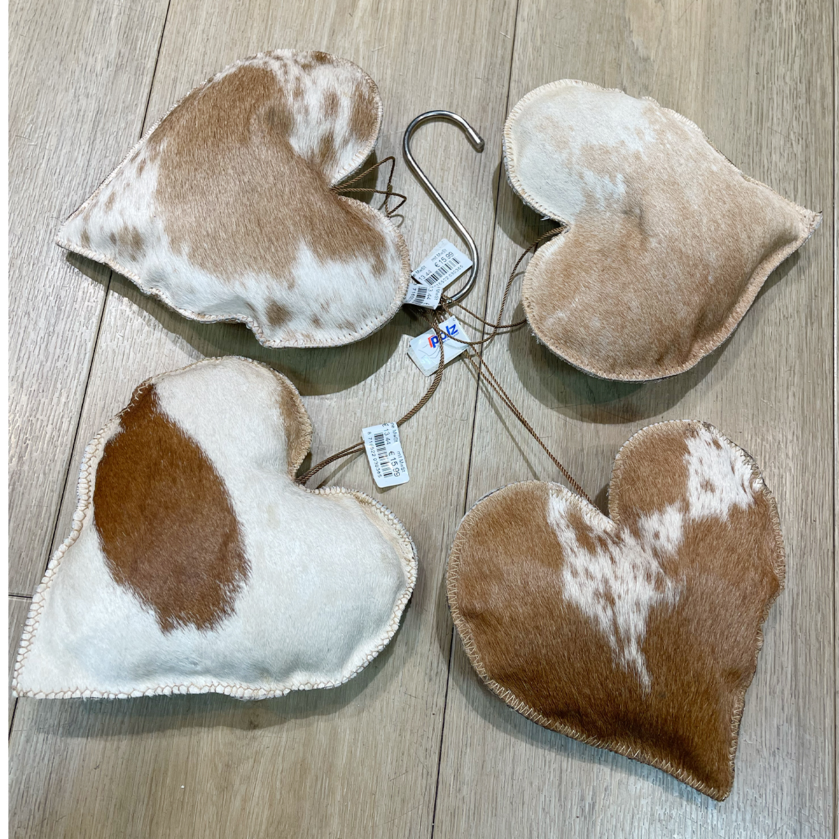 Fell Herz, Kuhfellherz braun-weiß, 20cm, Hänger, Mars & More