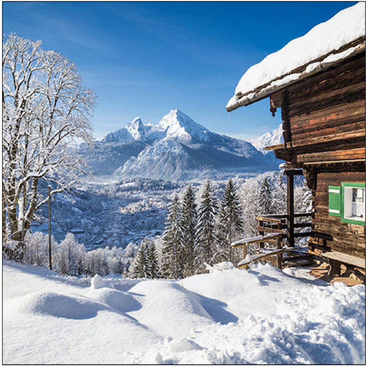 Ambiente Servietten Berghütte Winter, Mountain, 33x33cm