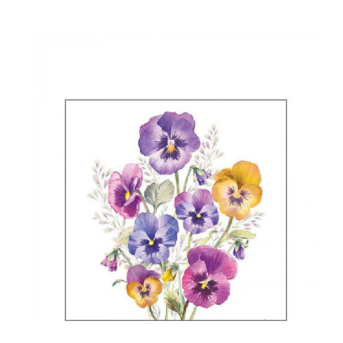 Ambiente Servietten Stiefmütterchen, 25x25cm