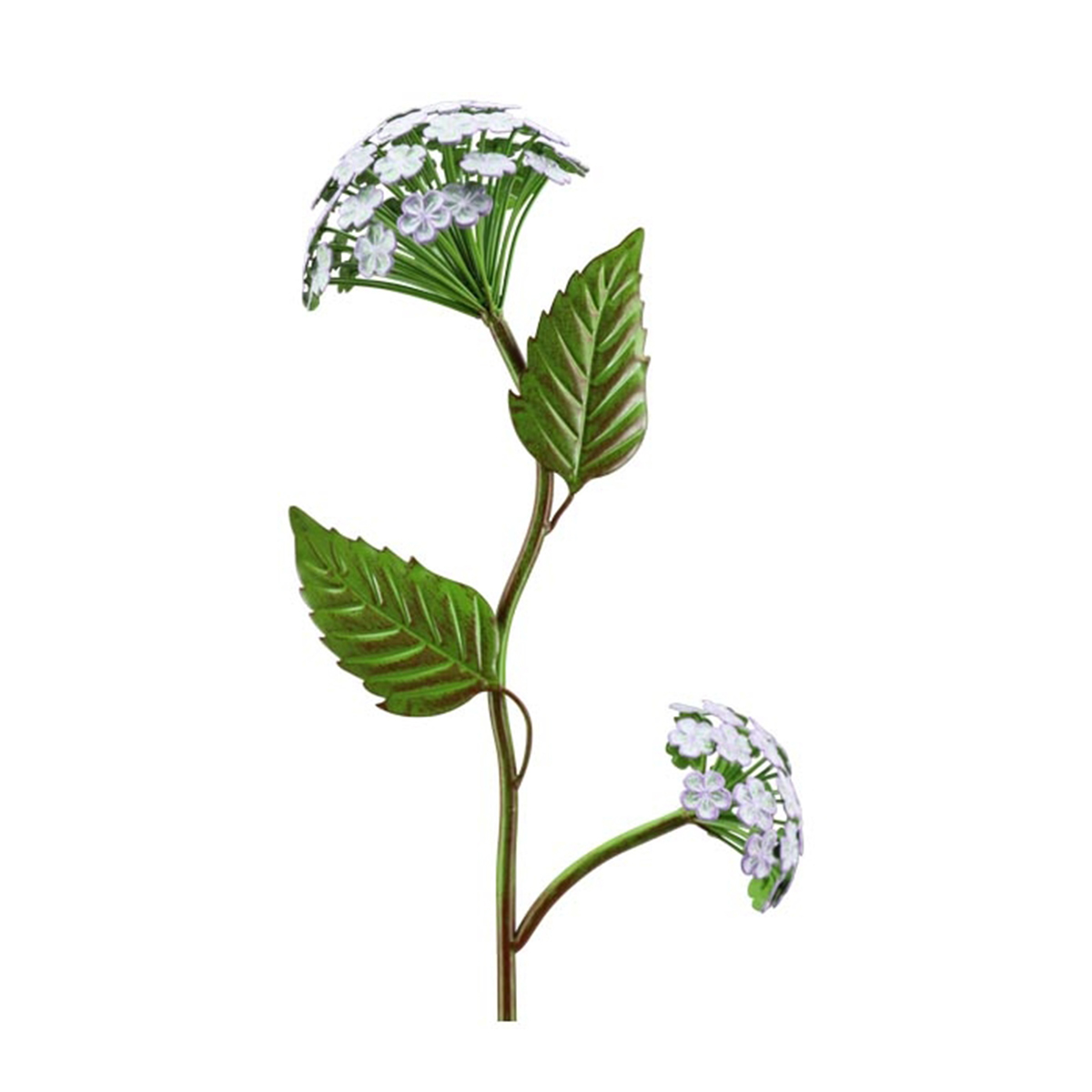 Deko Gartenstecker Hortensie flieder, Metallblume mit Blätter, 109cm
