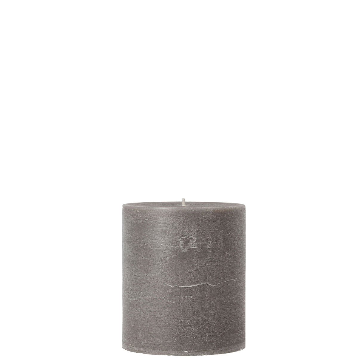 Stumpenkerze Rustic Taupe, Wachskerze 80mm, Ø70mm