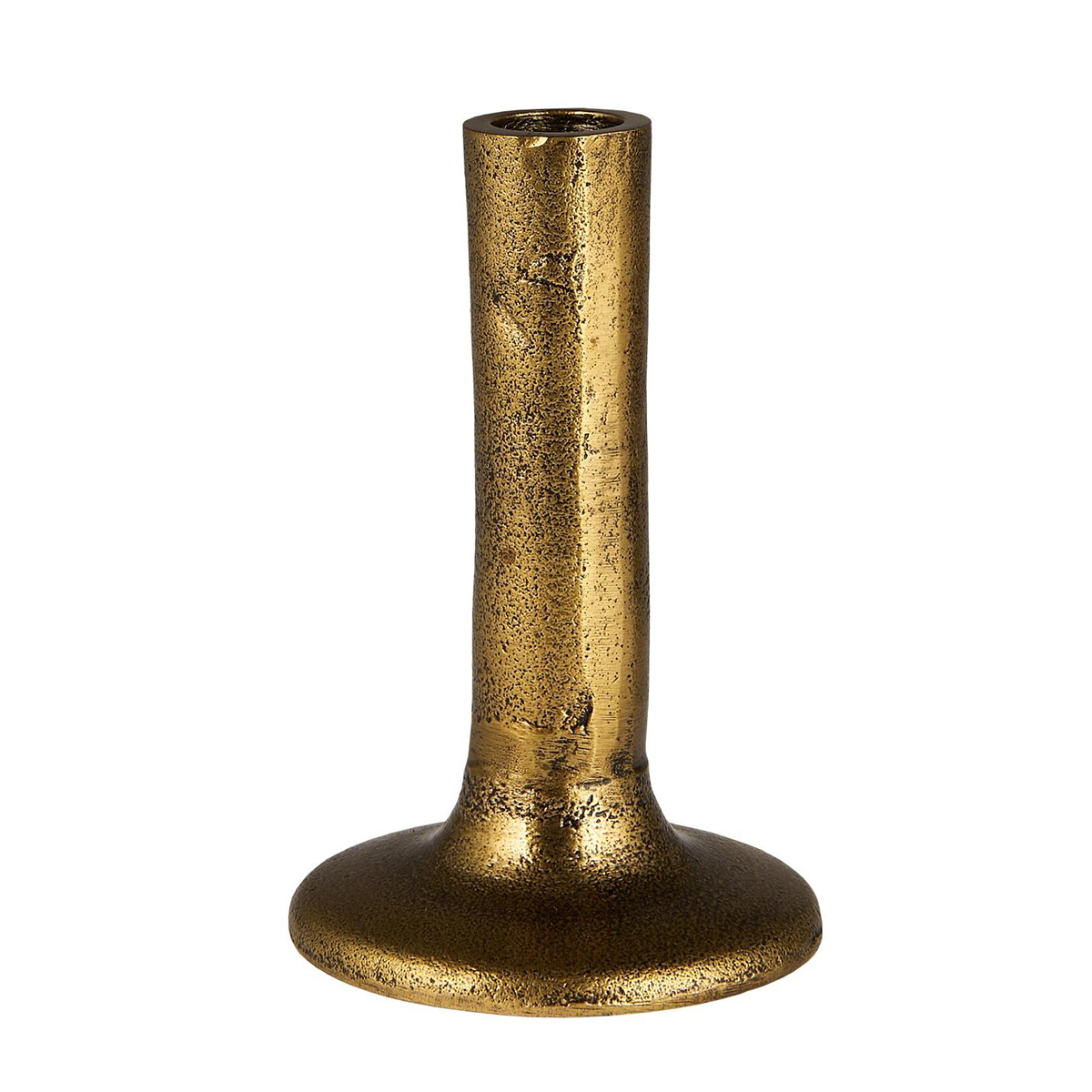 Kerzenhalter Midelt gold, schlanker rustikaler Kerzenständer gold, 14cm, Ib Laursen