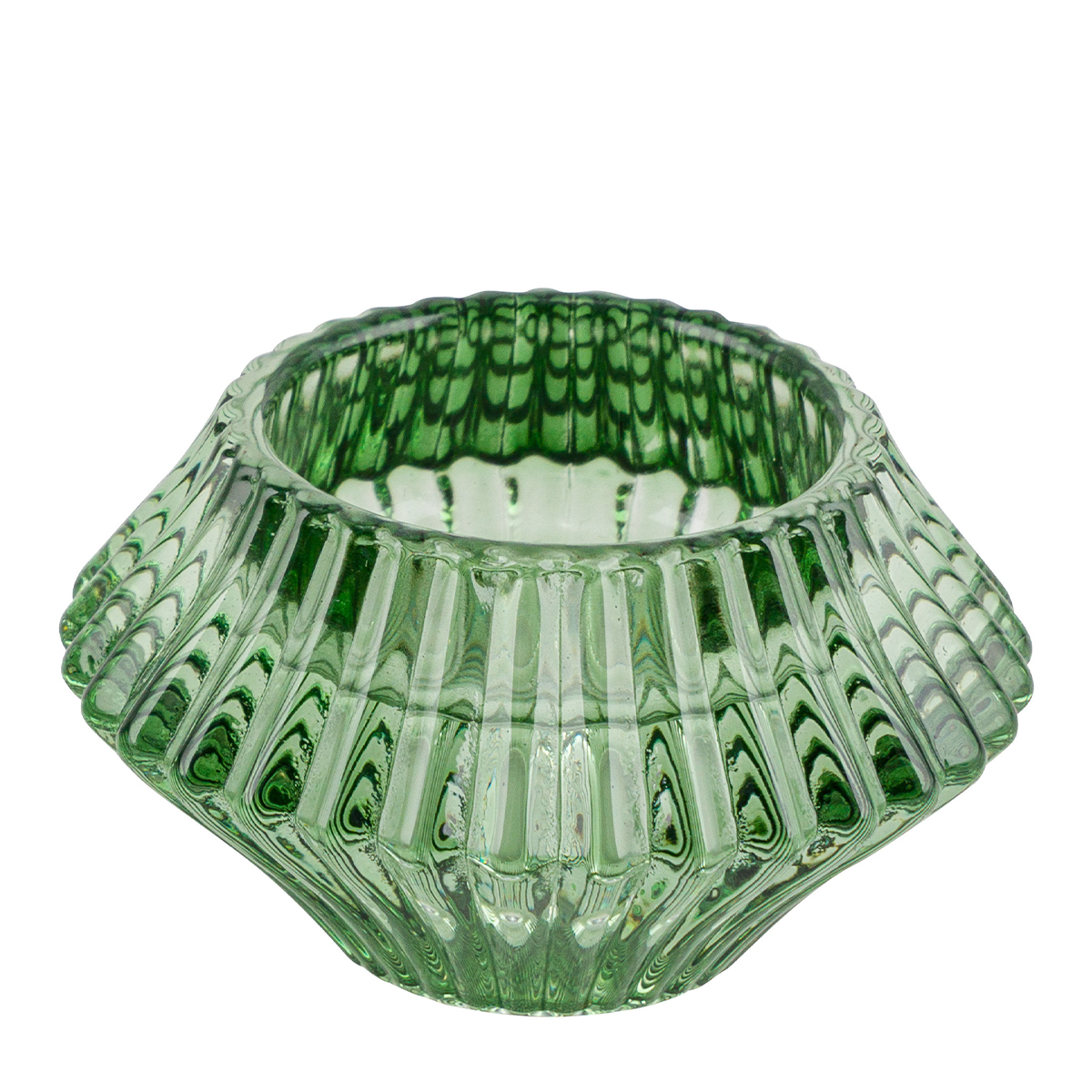 12501630-2_01JJF4MK6WDKZ00WF17R2WC6M6eC6lczviWnq5N Deko Teelichtglas Ufo, Windlicht aus Glas gestreift grün, 7x4cm