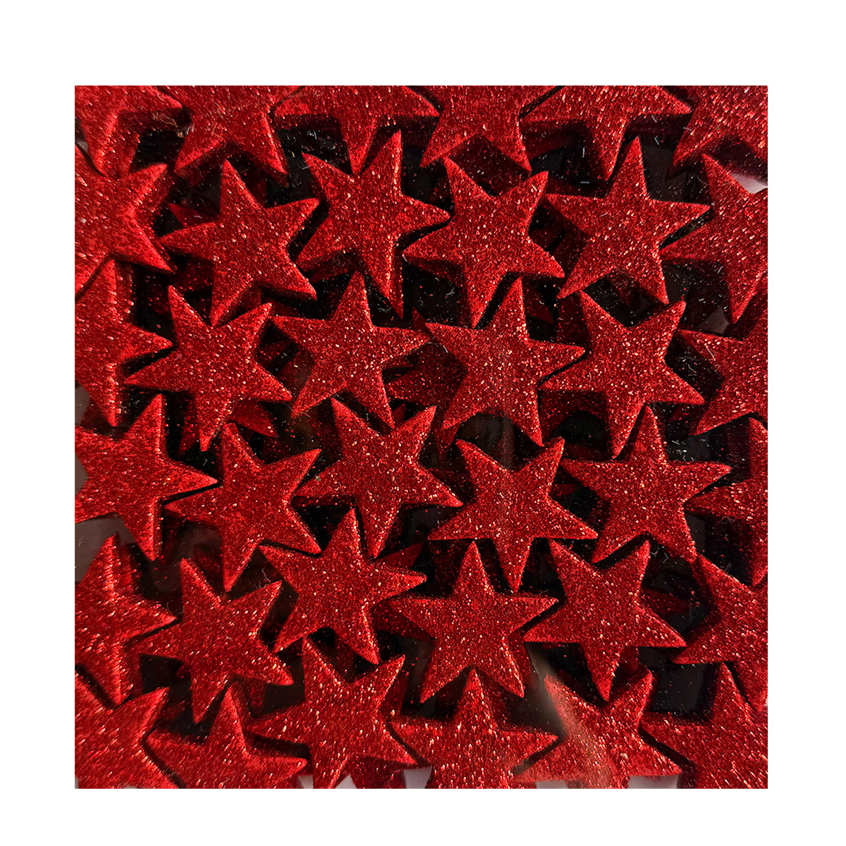 Deko Streu Sterne Glitzer rot, 108 Stück/Box