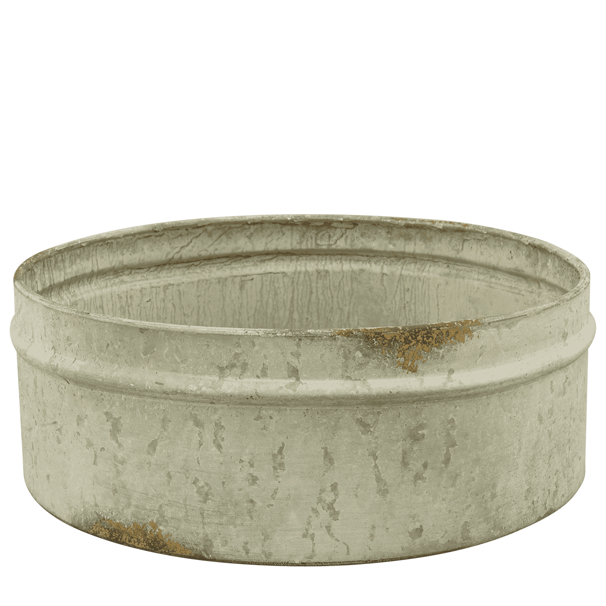 Schale used look, Zinkschale rund, Pflanzschale shabby chic, Ø25cm