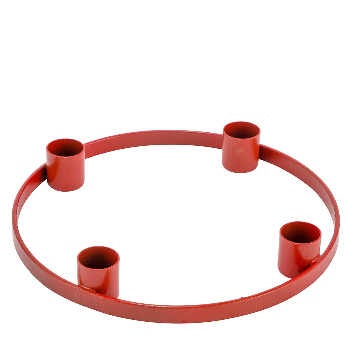 22405081_01JAWA1JMXNG1J71GP0H73JGT4Z8Le7CsssbEcQ Adventkerzenhalter mit 4 Stabkerzenhalter, Metallkreis rot, Ø20cm