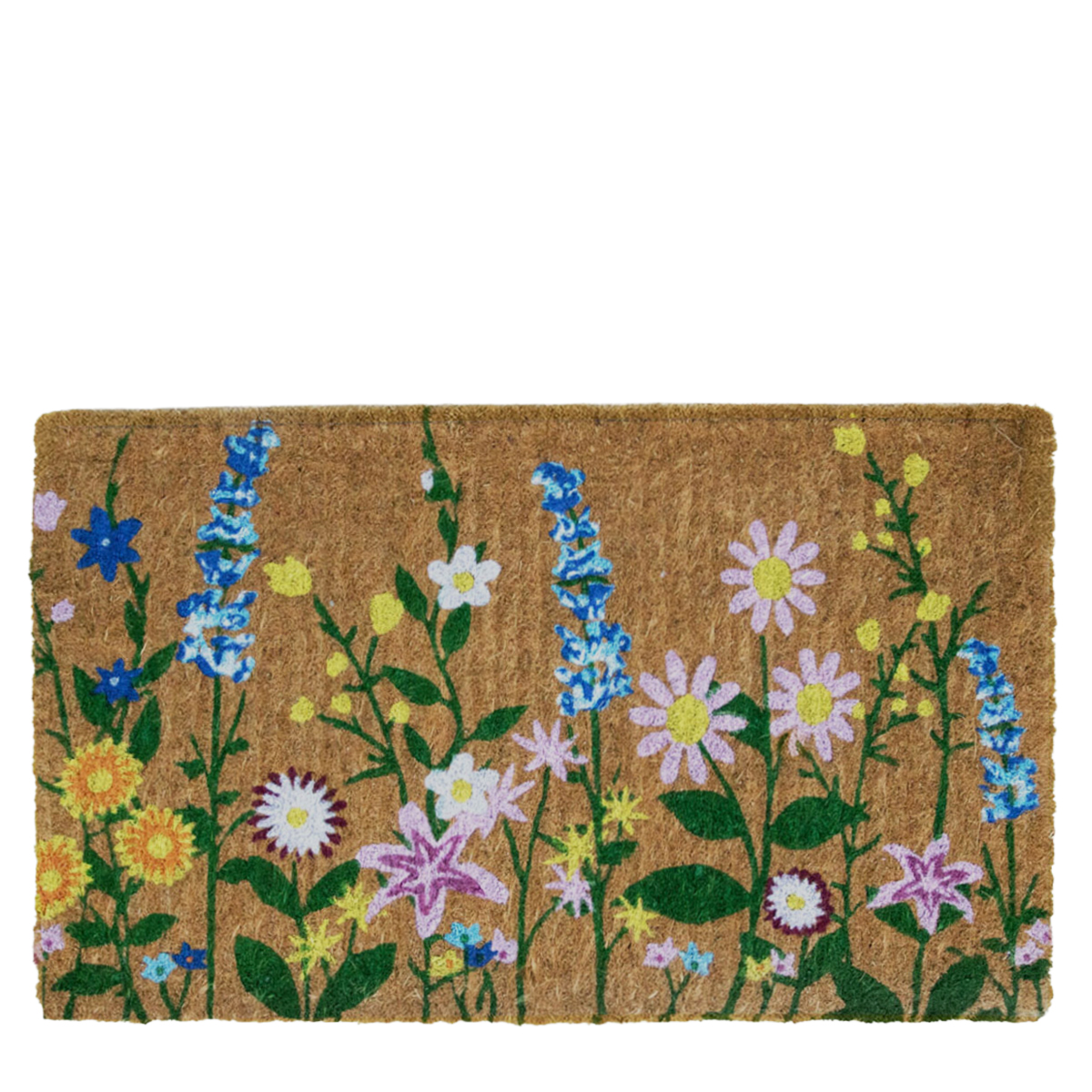 Kokos Fußmatte Wildblumen, handgemacht, 75x45cm, Mars & More