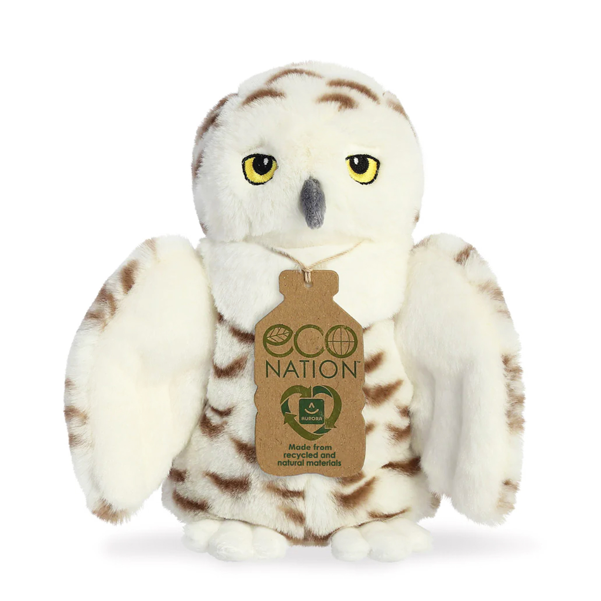 Plüsch Eule, Schneeule, Eco Nation, 24cm, Aurora World