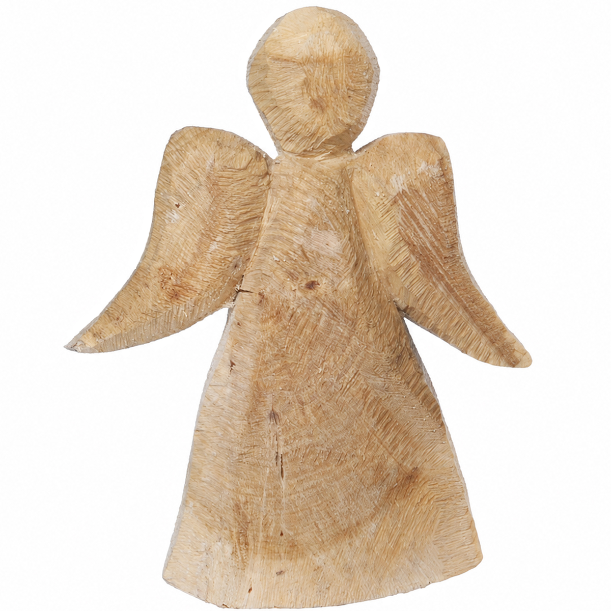 Deko Holzengel Natur, Engel aus sägerauem Pappelholz, 60cm, WMG Grünberger