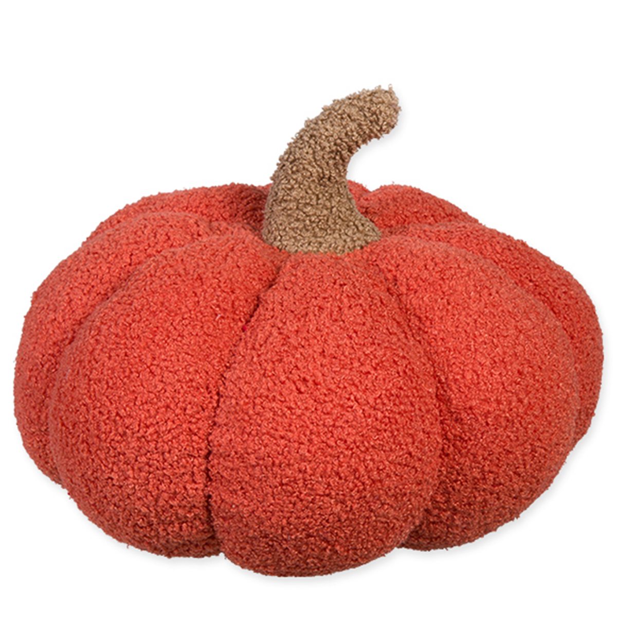 Deko Kissen Kürbis orange, kuscheliges Zierkissen Herbst, Kürbiskissen aus Teddyfell