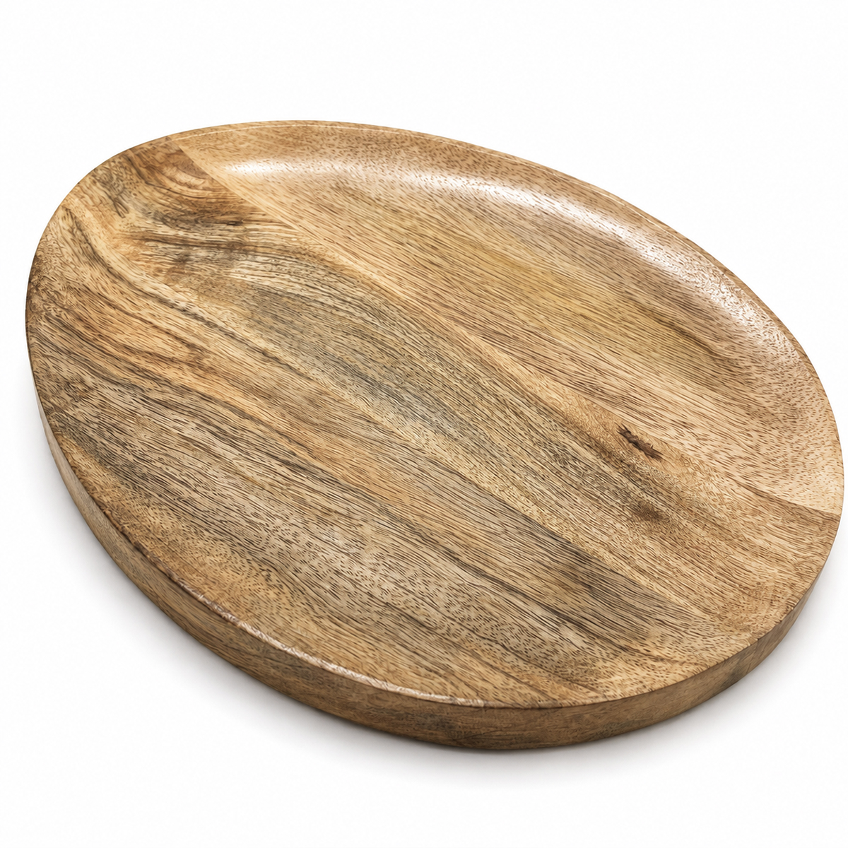 Holzteller Ostern, eiförmiger Teller aus Mangoholz, 30cm