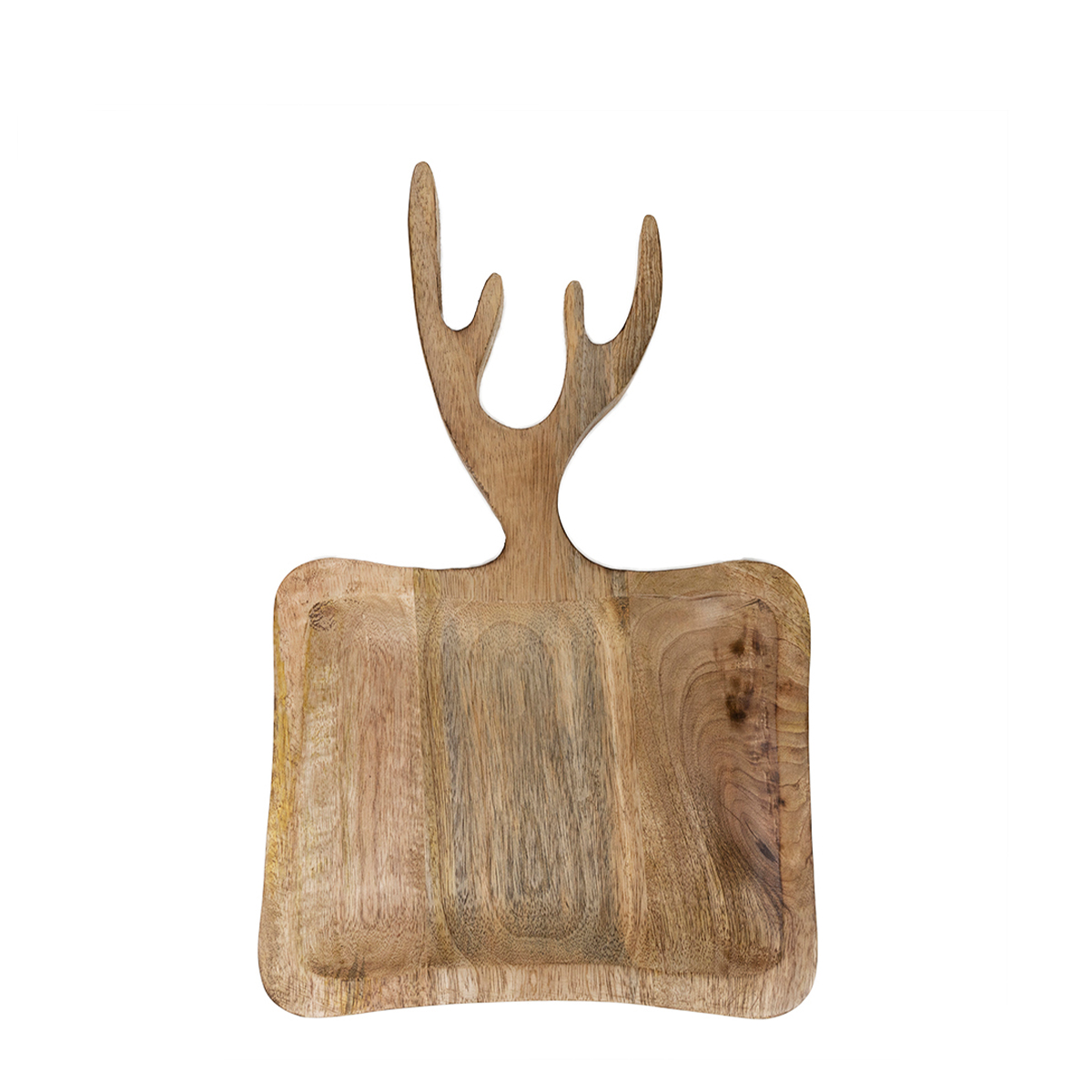 Holz Schneidebrett mit Geweih, Holzbrett Geweih, 28x45cm, Mars & More