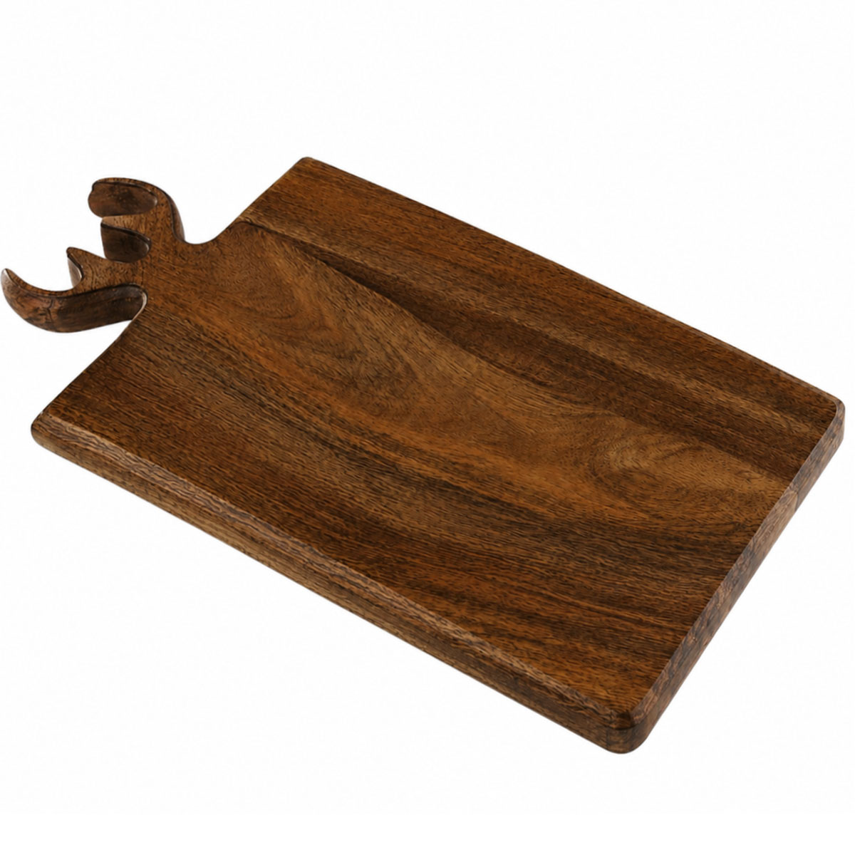 Holzbrett Hirsch Vaasa, langes Schneidebrett mit Geweih, 40cm, Boltze Home Collections