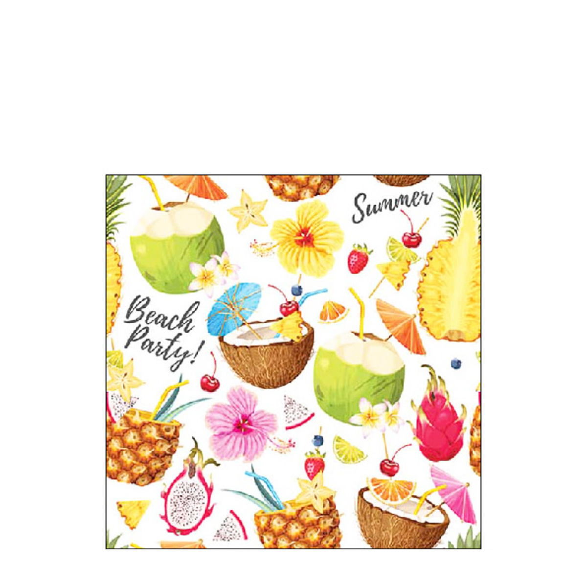 Ambiente Papierservietten Beach Party weiß, 33x33cm