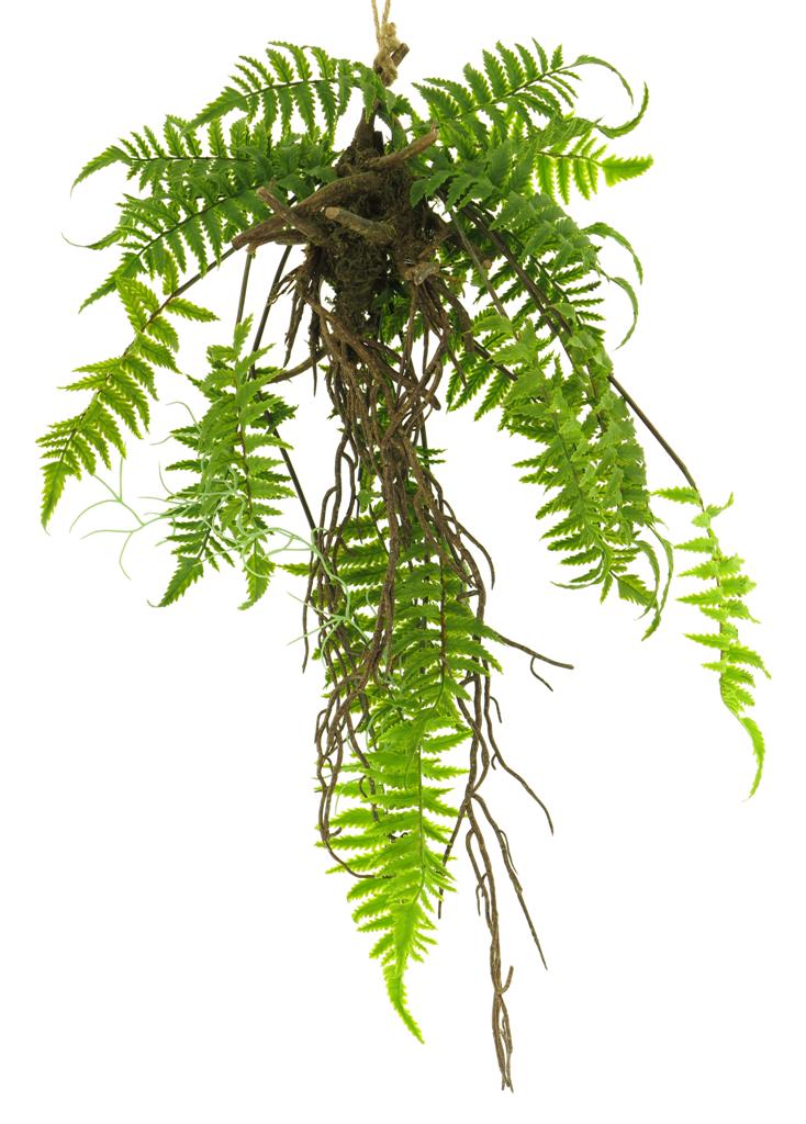 Deko Kunstpflanze Farn, Schwertfarn hängend, Kunstpflanze wie echt