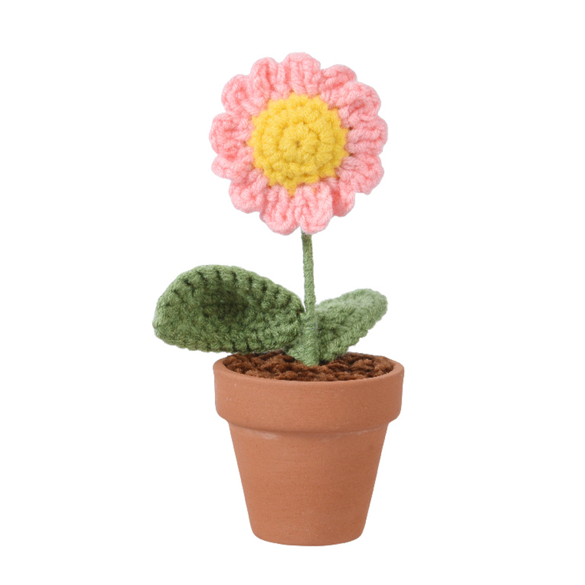 804412-2_01JK18Z1Q2PBYGZH21B5WRPXJ8vjpnK2K26a1sv Deko Blume gehäckelt, Wollblume im Keramiktopf, rosa-gelb, 14cm