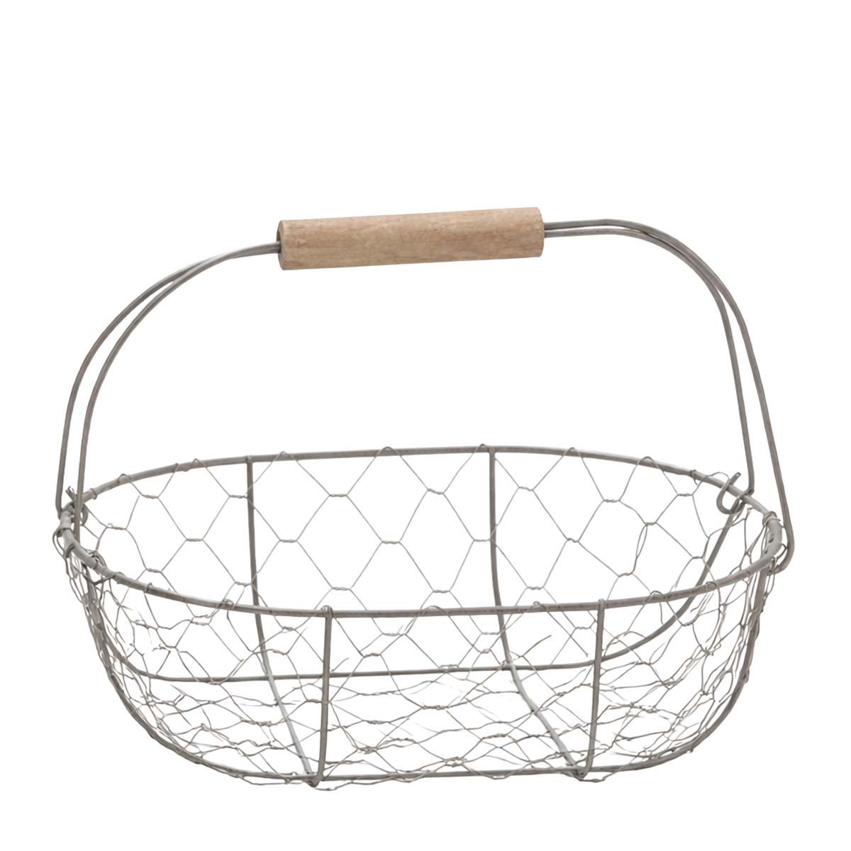 Deko Korb mit Henkel, Drahtkorb Oval mit Henkel, 20cm