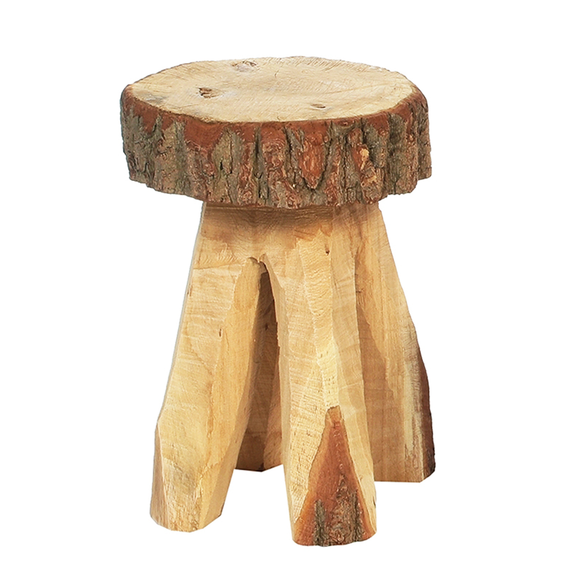 Hocker Naturholz, Holzhocker Eiche natur, rustikaler Blumenhocker, 30x26cm, WMG Grünberger