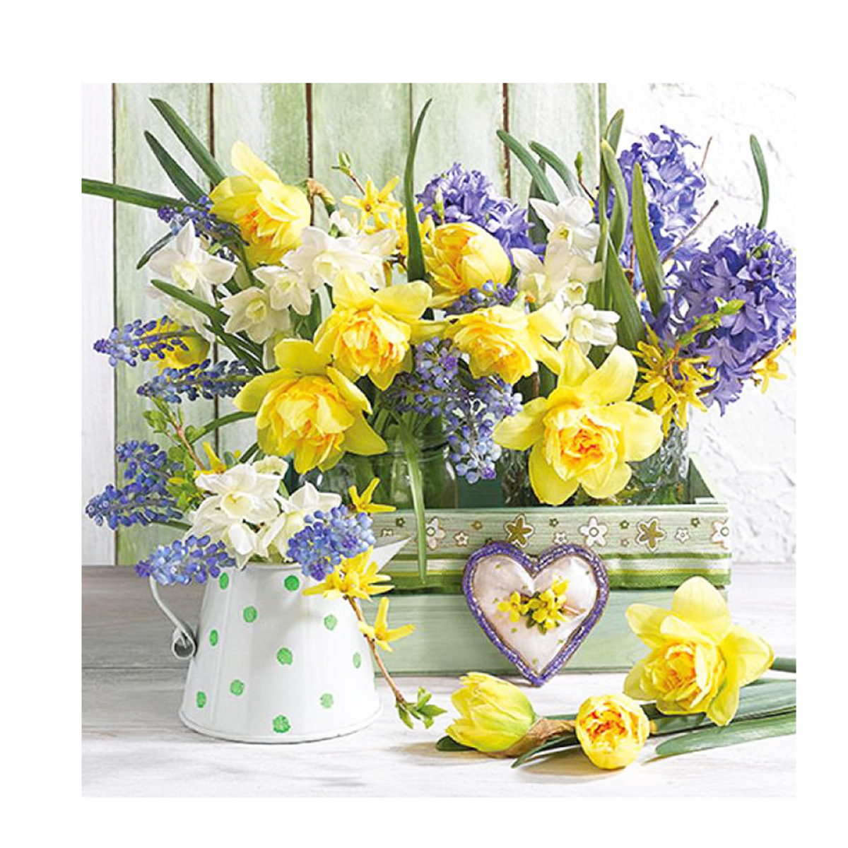 Ambiente Papierservietten, Frühlingsblumenmix, 33x33cm