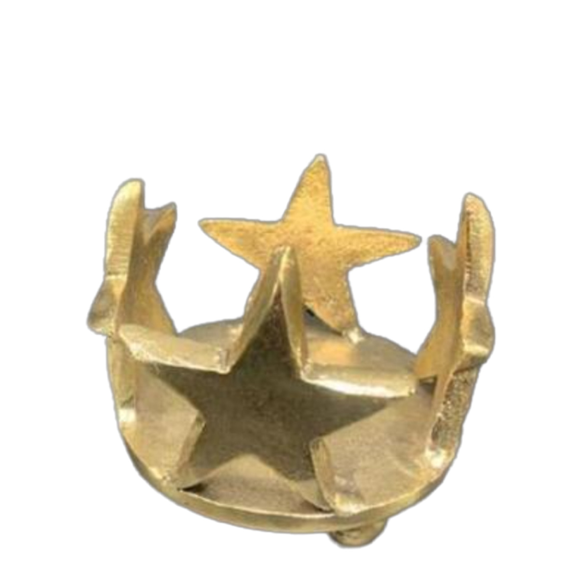 Kerzenhalter Sterne gold, Metall Kerzenhalter rund, 10x7cm, Cor Mulder