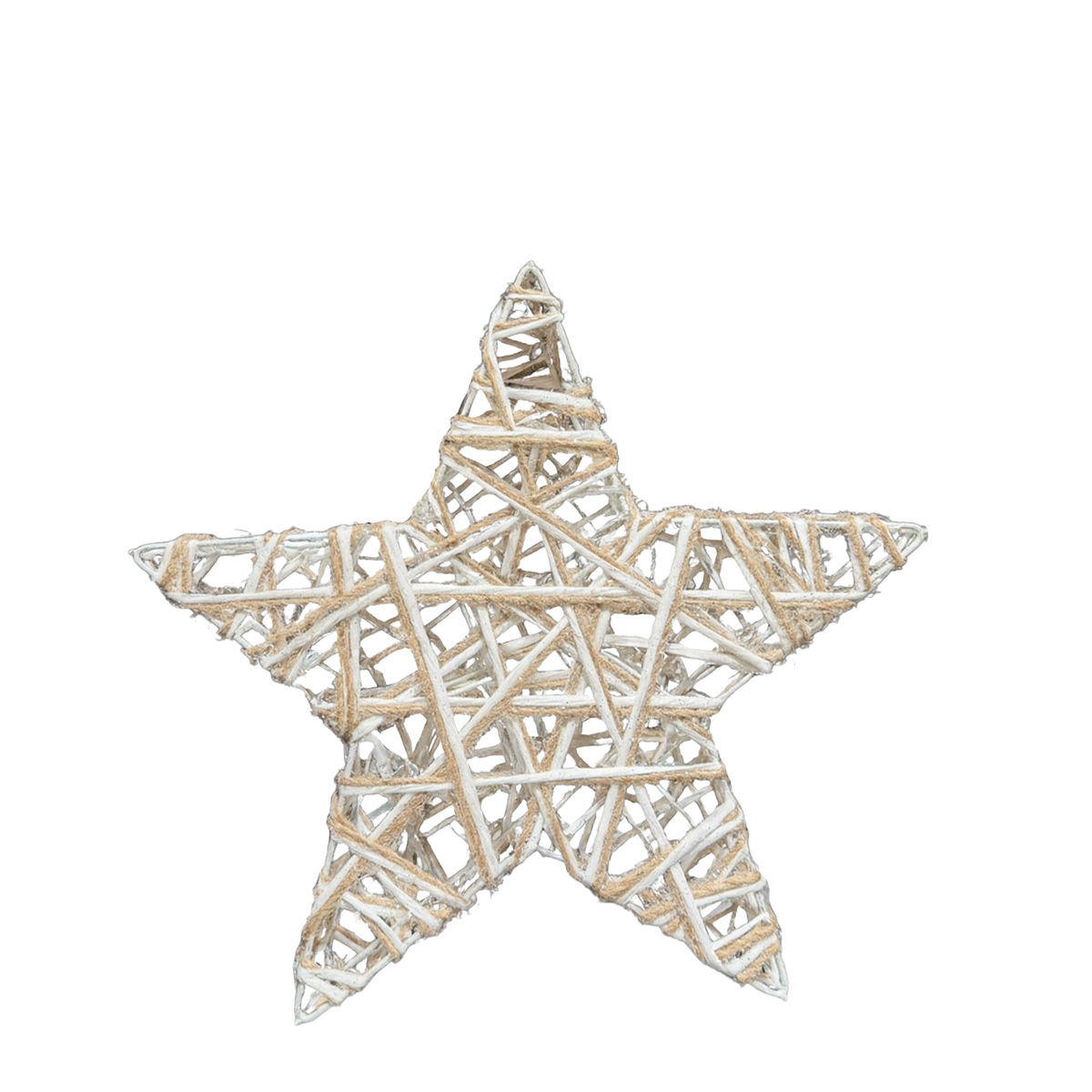 Deko LED Stern Jute-Baumwolle, batteriebetrieben, Ø40cm, mit Timer, 10 LEDs