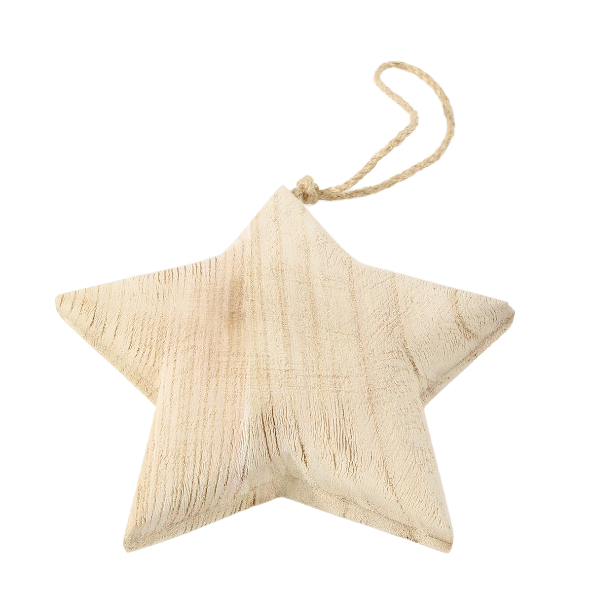 Deko Stern Naturholz, Holzstern Natur zum Hänger, 19cm