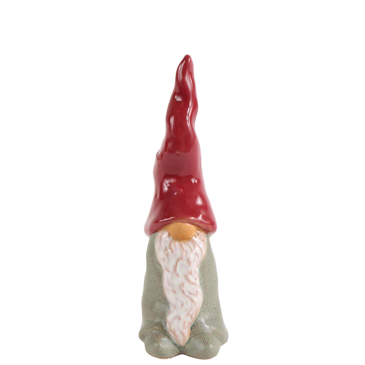 Deko Weihnachtsmann Wichtel Niko, langer schlanker Wichtel grau-rot, 14cm