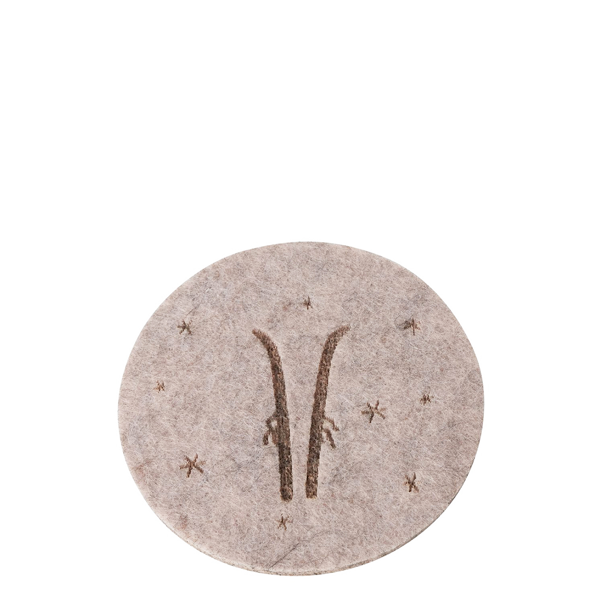 Filz Untersetzer Mountains Ski, Ø10cm, beige, 6tlg, Boltze Home Collections