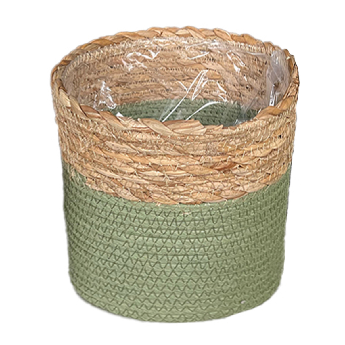 01126_01JSKVVBVP9Z3R32HD5VVJ35QXF2LSBnxp8G99t Pflanzkorb Seegras Natur, Übertopf gekordelt grün-natur, 22cm, Naturkorb