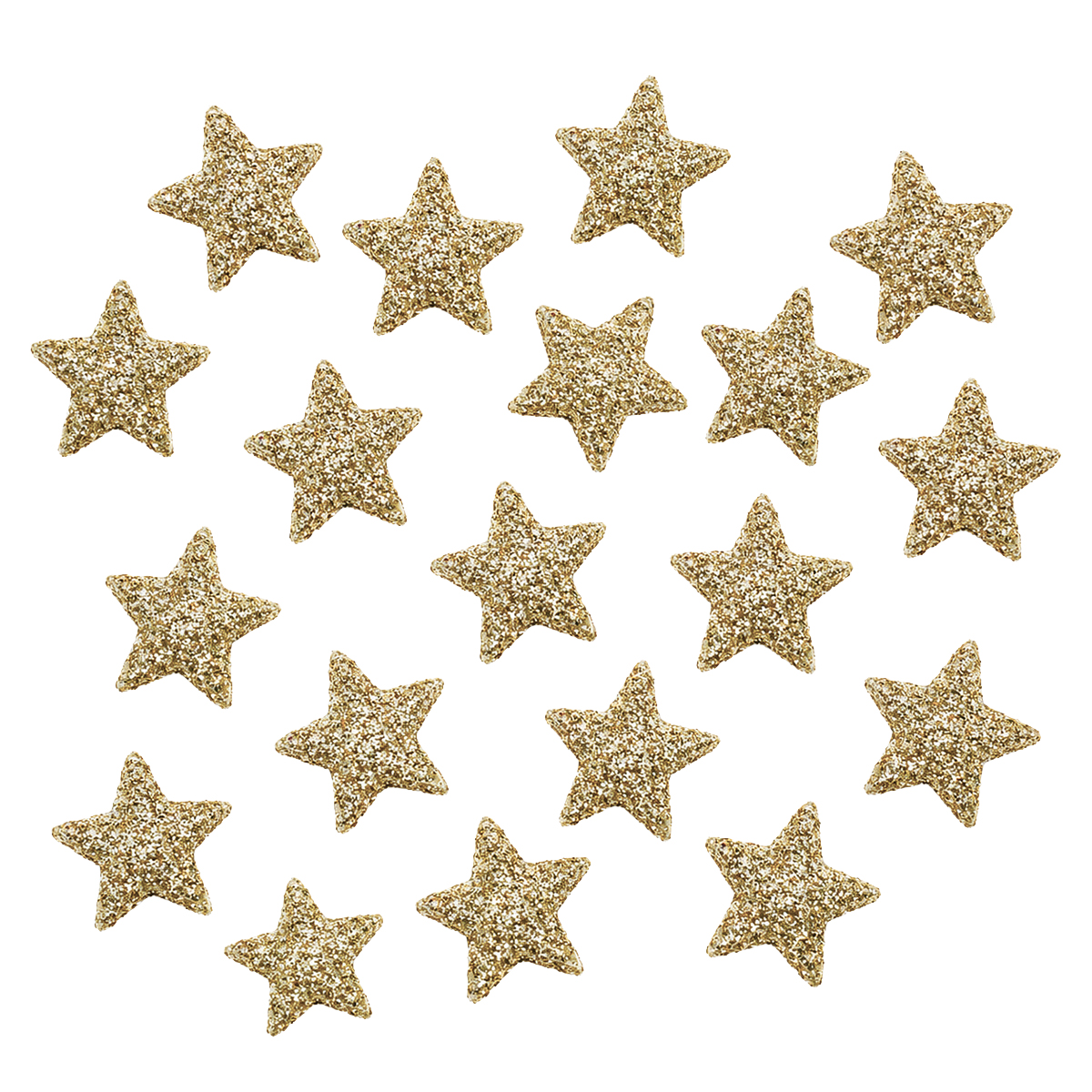 Deko Sterne Softgold, Streusterne mit Glitzer, 108St/Box