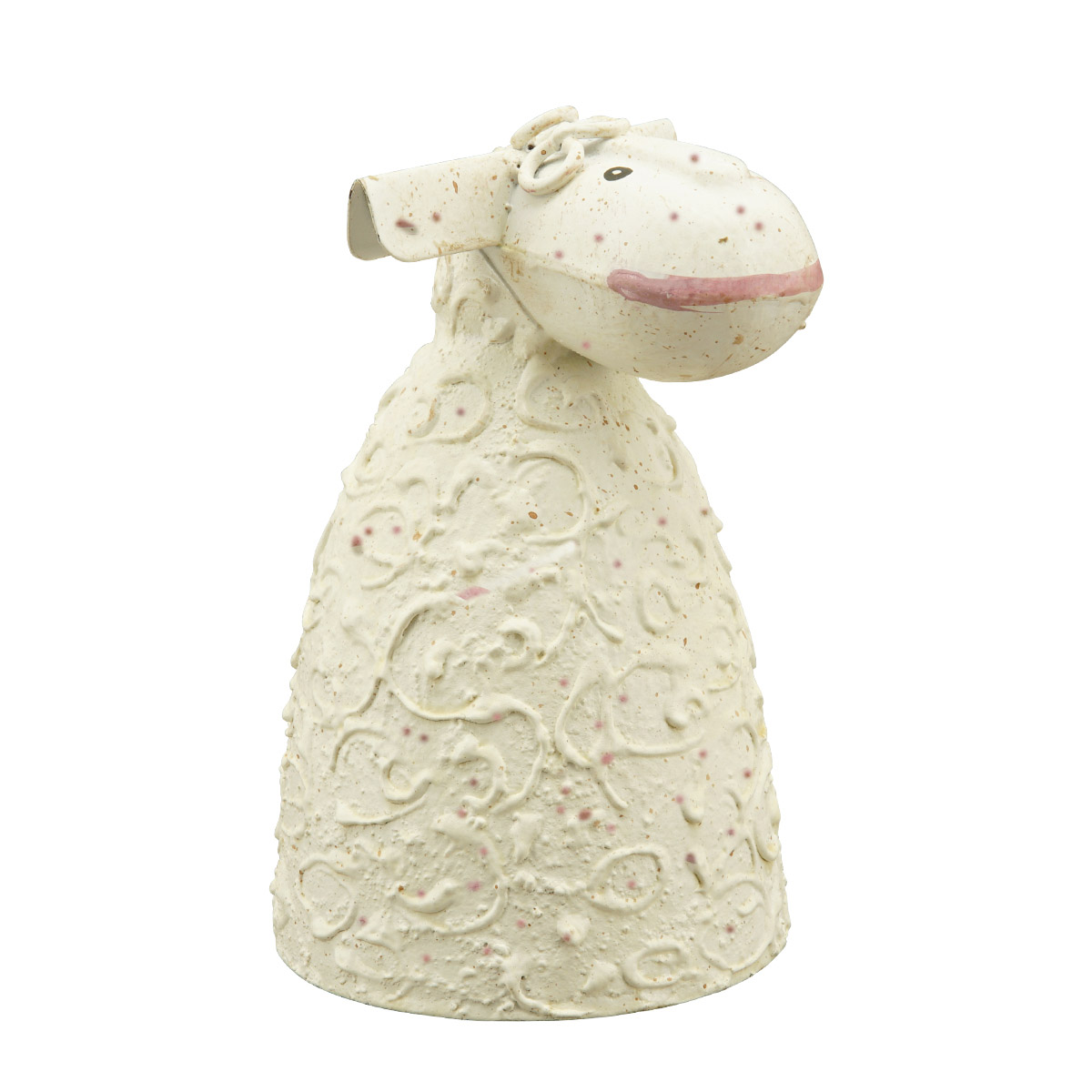 Zaunhocker Bauernhoftier Schaf used look, kleines Metallschaf creme, 18cm