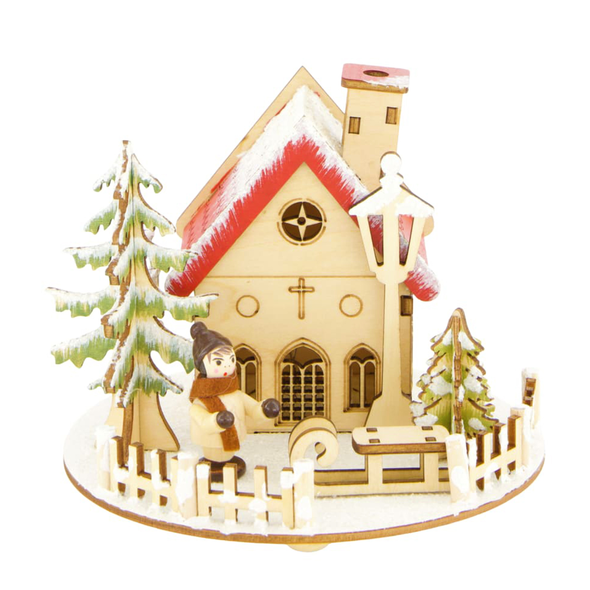 F115728_01J6HFMDR1F3XM3P16X9MM135GWACYH5GacdQrD LED Weihnachtskirche aus Holz, beleuchtet, 13x13cm, DIJK Natural Collections