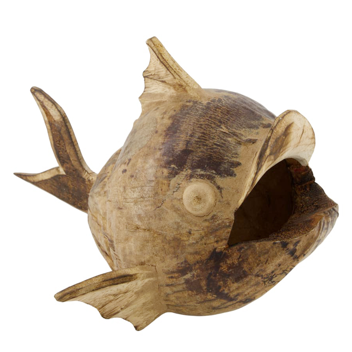 Deko Fisch Kugelfisch, Holzfisch Naturholz, 38x35cm, DIJK Natural Collections