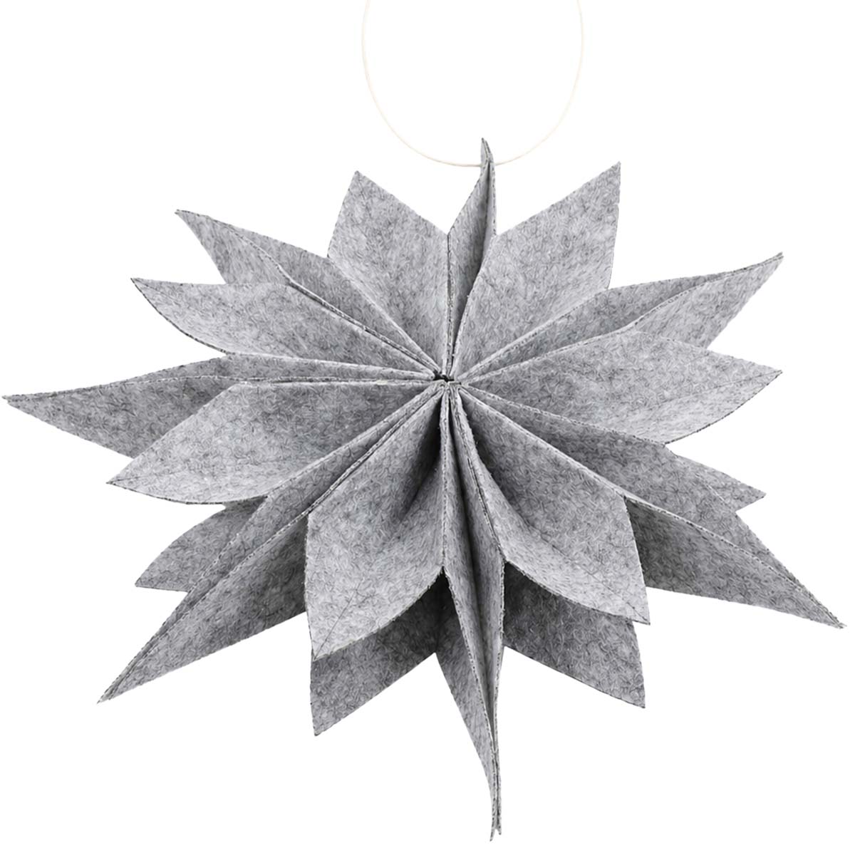 Deko Filzstern 3D, großer grauer Stern aus Filz, Ø27cm