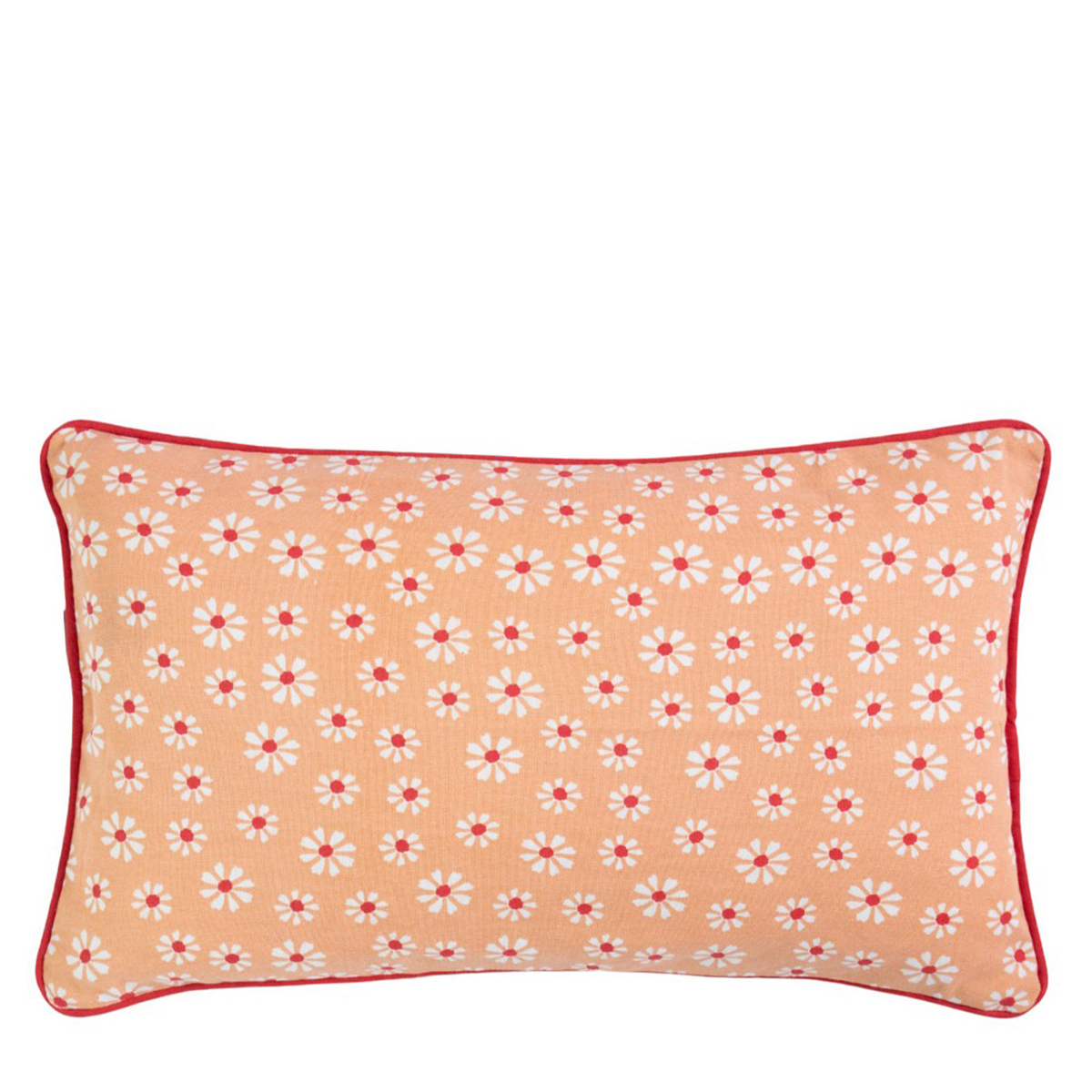 Deko Kissen Blumen Daisy, oranges Baumwollkissen mit Streu-Blumen, 30x50cm, Mars & More 