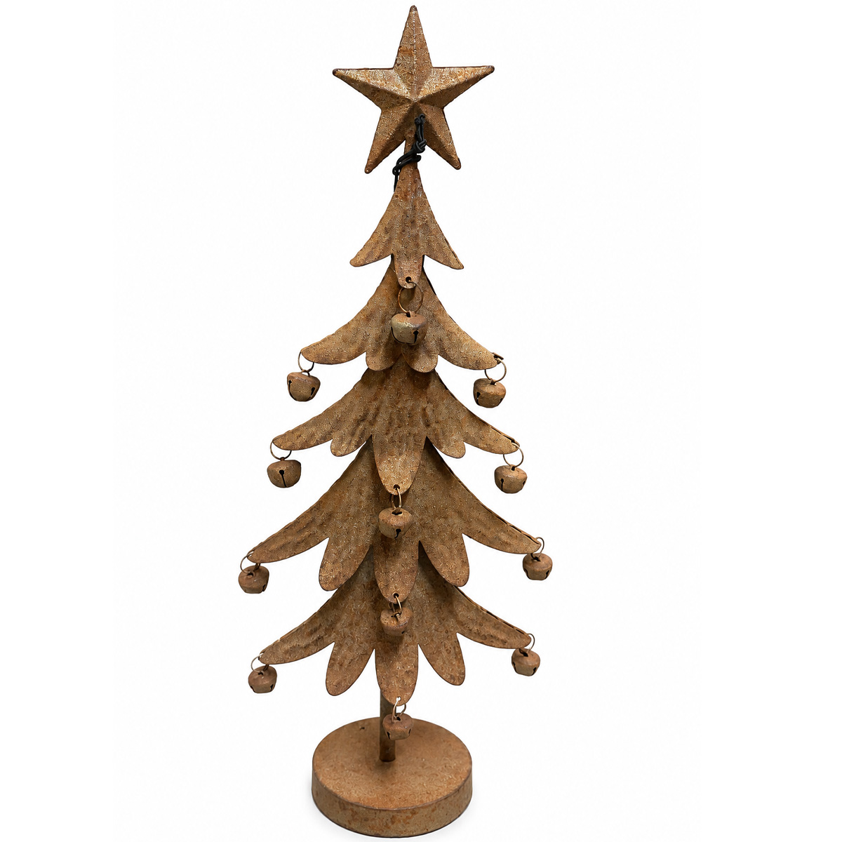 Deko Tannenbaum aus Metall, Rostbaum mit Schellen